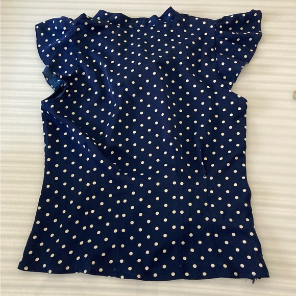 NWT Allegra K polka dot navy/white woman blouse size M - Picture 2 of 9
